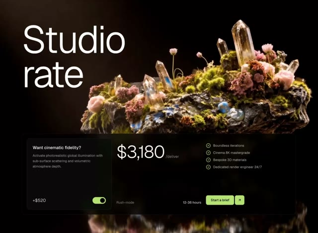 3D Studio Pricing &mdash; Pricing website build-prompt