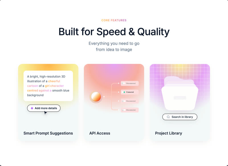 AI Image Generator UI preview