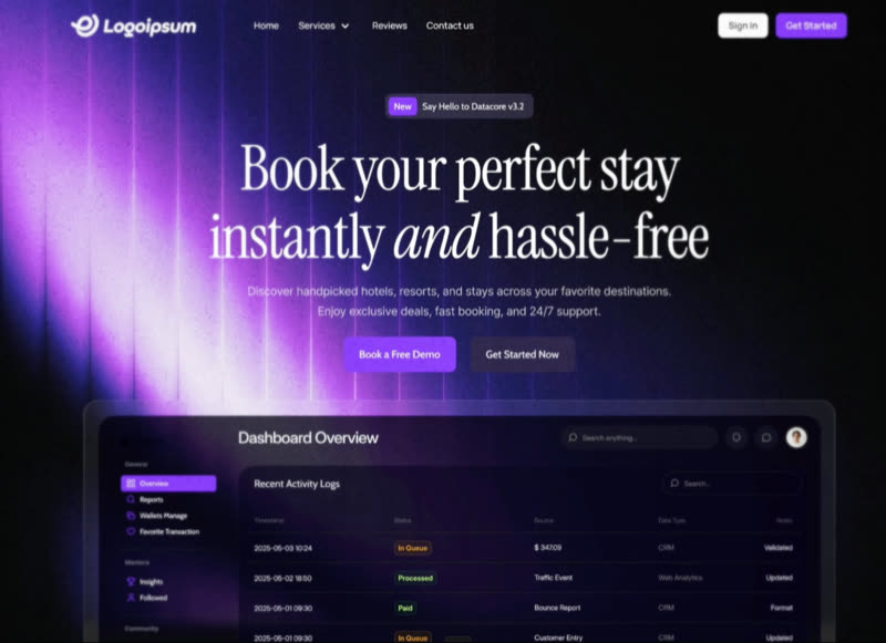 Datacore Booking &mdash; SaaS website build-prompt