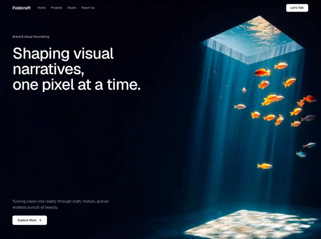 Immersive Ocean &mdash; Hero Section website build-prompt