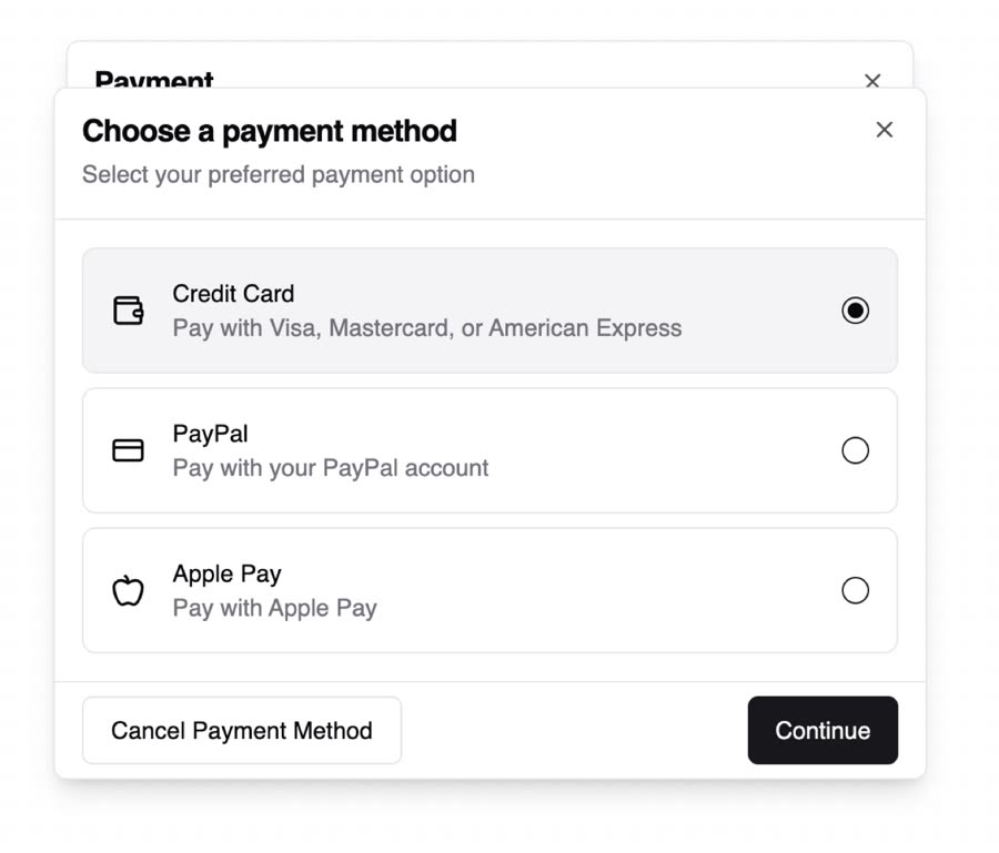 Nested Dialog preview