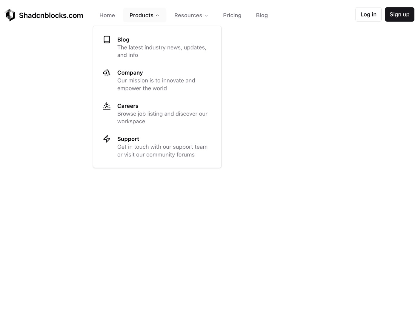 Navbar with Dropdowns preview