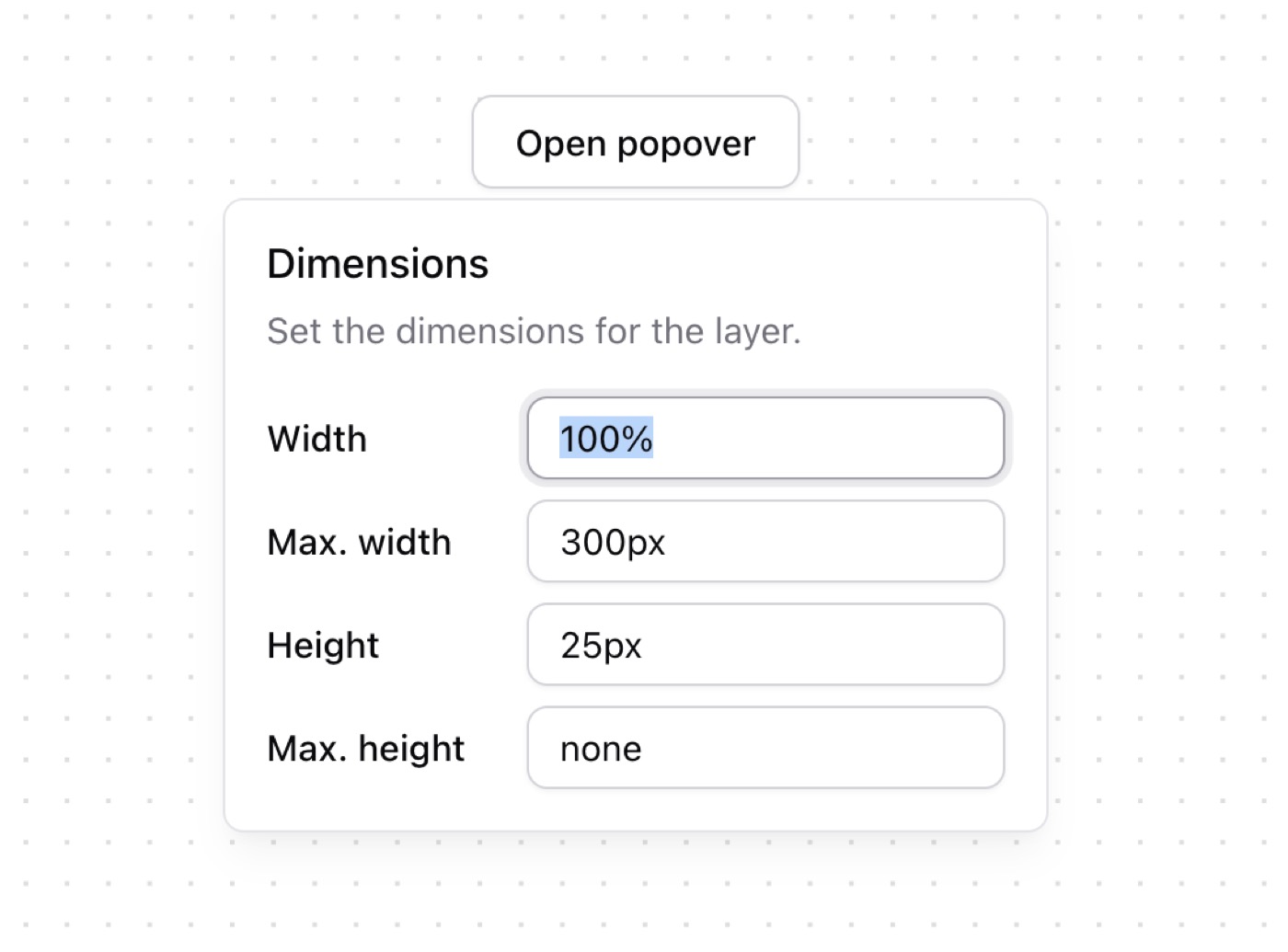 Popover preview