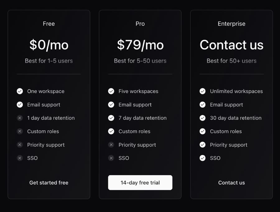 Dark Gradient Pricing &mdash; Background website build-prompt