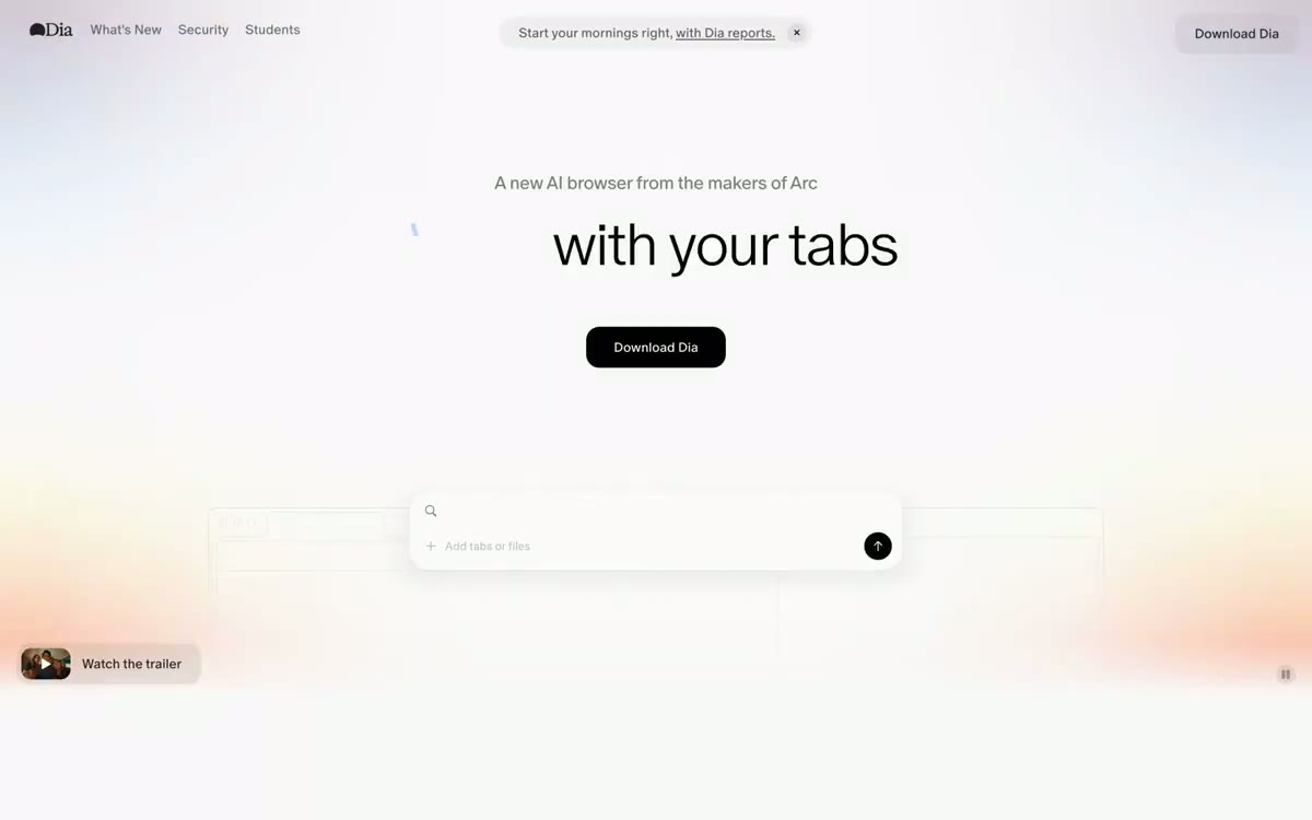 Dia Browser Design System preview