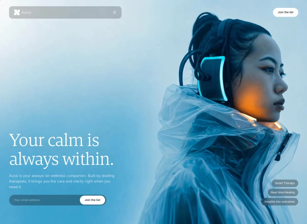 Wellness Hero &mdash; Hero Section website build-prompt